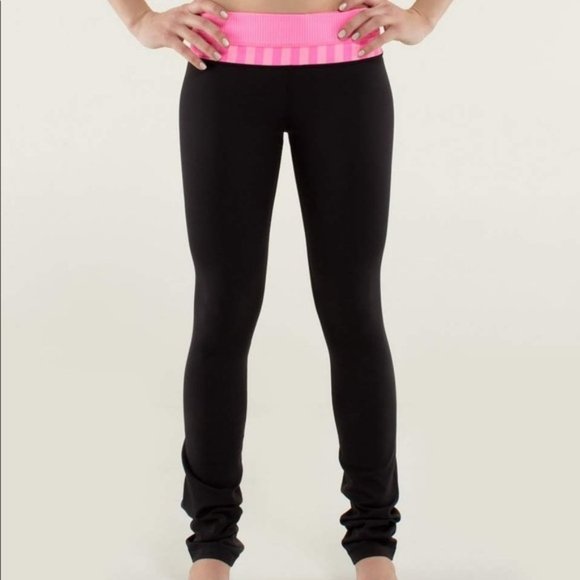 lululemon athletica Pants - Lululemon Skinny Groove Pant Stripe Zing Pink 6